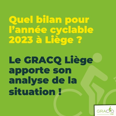 Quel bilan pour l’année cyclable 2023 à Liège ? Le GRACQ Liège apporte son analyse de la situation !